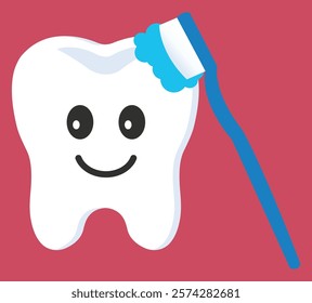 Smile White Teeth with Blue Toothbrush