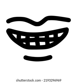 Smile White Teeth Symbol Lineart Vector Stock Vector (Royalty Free ...