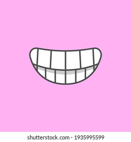 Smile white teeth vector illustration.