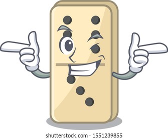 Smile wink domino character isolated in vector