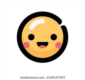 Smile Wink Emoticon Icon Logo Vector Illustration. Outline Style. Emoji face smiley icon line symbol. Isolated vector illustration of happy sign concept for your web site mobile app logo UI design.