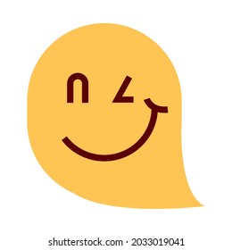 smile wink expression icon isolated
