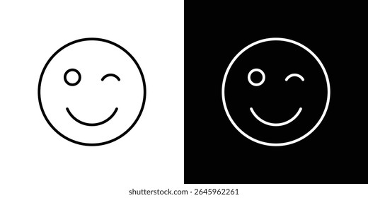 Ícone de piscadela de sorriso Vetor de logotipo de estilo plano. perfeito para designs de IU