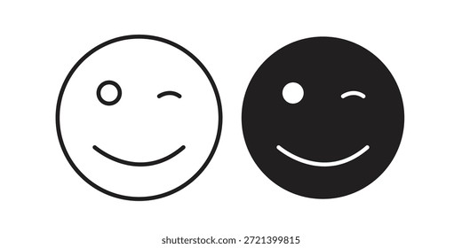 Smile wink icon for template. Icon vector graphic set