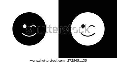 Smile wink icon vector graphics. filled vector sign, Symbol illustration.