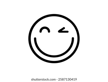 Smile wink symbols. Wink eye smiley icon. Blink eye face emoji vector.