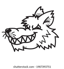 smile wolf hand vector logo