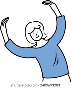 smile woman is announcement illustration
