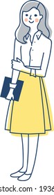 Smile woman holding a file