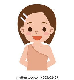 Smile of women are wearing the clothes to hide the scars