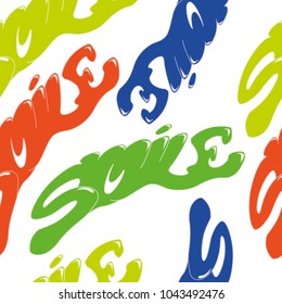 smile word pattern vector illustration 