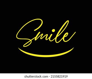 Smile word vector template design.