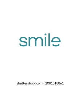 Smile wordmark logo design with smile icon in letter E based on text graphic