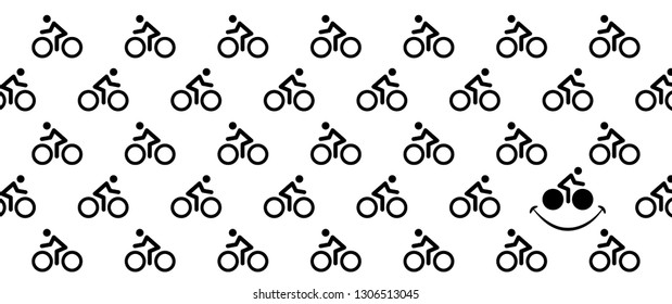 Smile, World Bicycle day, health day race tour. Sport icon. Cyclist t shirt Cycling Jerseys symbol. Funny vector bike. Comic sports clipart .cartoon sportswear icons banner. Mamil, mawil