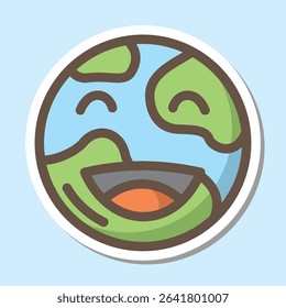 smile world editable cartoon style sticker vector