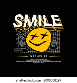 Smile writing design, suitable for screen printing t-shirts, clothes, jackets and others