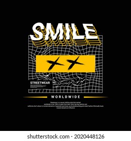 Smile writing design, suitable for screen printing t-shirts, clothes, jackets and others