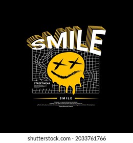 Smile writing design, suitable for screen printing t-shirts, clothes, jackets and others