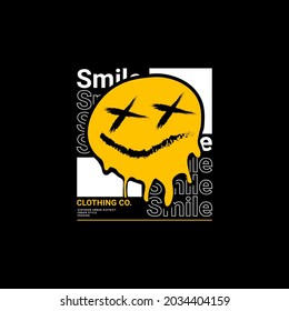 Smile writing design, suitable for screen printing t-shirts, clothes, jackets and others