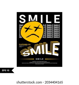 Smile writing design, suitable for screen printing t-shirts, clothes, jackets and others