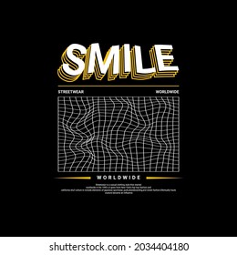 Smile writing design, suitable for screen printing t-shirts, clothes, jackets and others