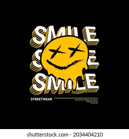 Smile writing design, suitable for screen printing t-shirts, clothes, jackets and others