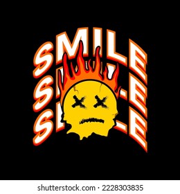 Diseño de escritura sonriente, adecuado para imprimir camisetas, ropa, chaquetas y otros