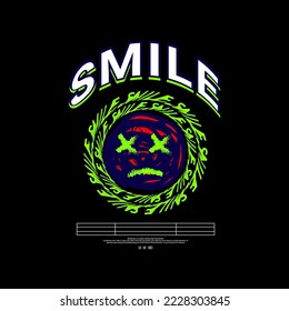 Smile writing design, suitable for screen printing t-shirts, clothes, jackets and others
