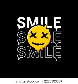 Smile writing design, suitable for screen printing t-shirts, clothes, jackets and others