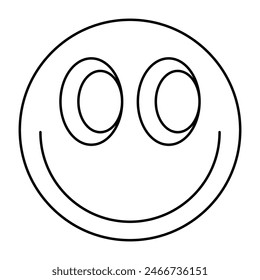 smile y2k element line icon. vector illustration.