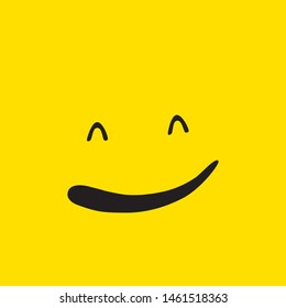 smile with a yellow background