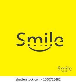 smile yellow background logo design vector