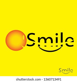 smile yellow background logo design vector