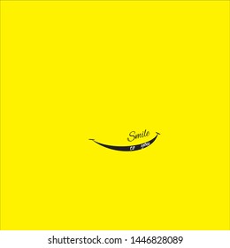 smile yellow background logo design vector