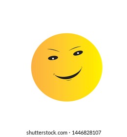 smile yellow background logo design vector