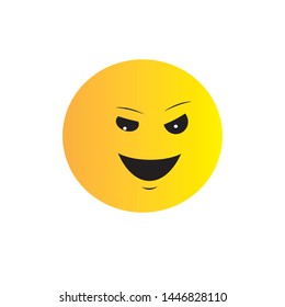 smile yellow background logo design vector