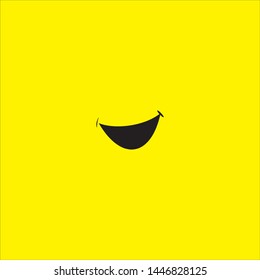 smile yellow background logo design vector