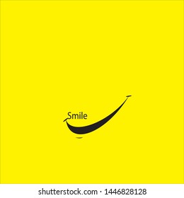 smile yellow background logo design vector