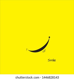 smile yellow background logo design vector