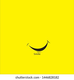 smile yellow background logo design vector