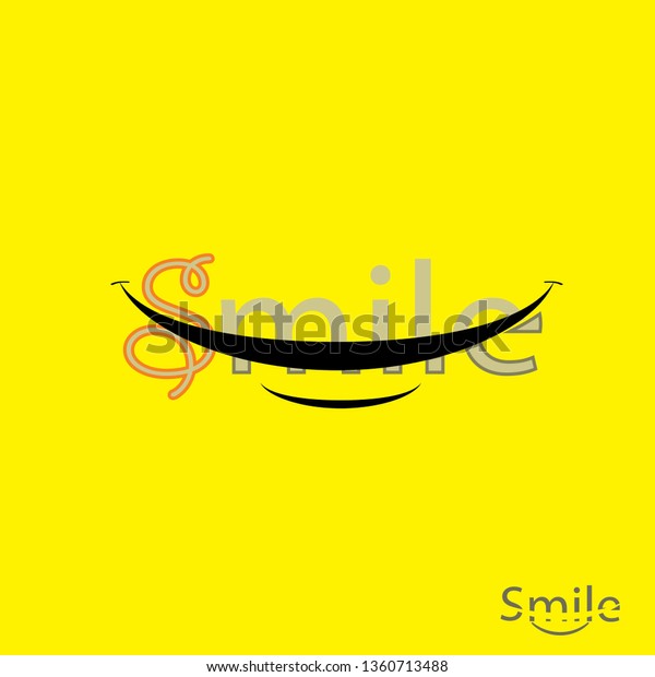 Smile Yellow Background Logo Design Vector Stock Vector (Royalty Free