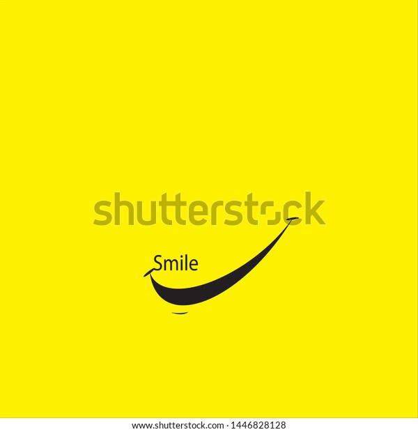 Smile Yellow Background Logo Design Vector Stock Vector (Royalty Free