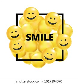 Smile yellow balloons background