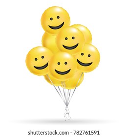 Smile yellow balloons background