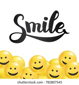 Smile yellow balloons background