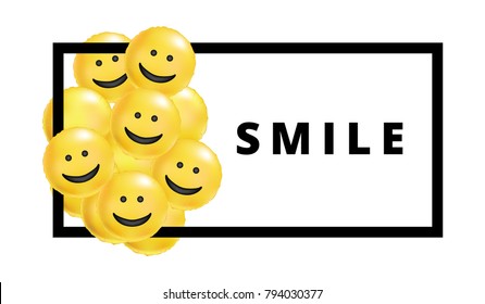 Smile yellow balloons background