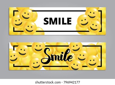 Smile yellow balloons background