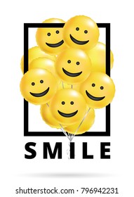 Smile yellow balloons background