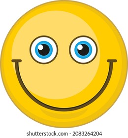 Smile yellow emoticon. Classic emoji in cute cartoon style