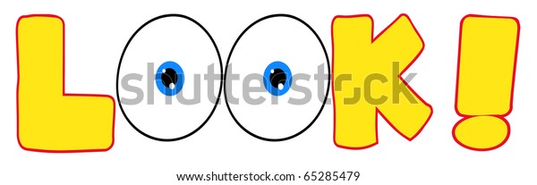 Smile Yelow Cartoon Text Look Stock Vector (Royalty Free) 65285479 ...